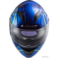 Мотошлем LS2 FF320 Stream Evo Tacho (S, сине-желтый глянцевый)
