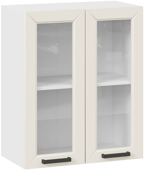 

Шкаф навесной Трия Лорас 1В6С (белый/холст брюле)