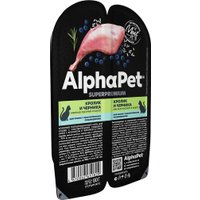 Консервированный корм для кошек AlphaPet Superpremium Кролик и черника в соусе 80 г