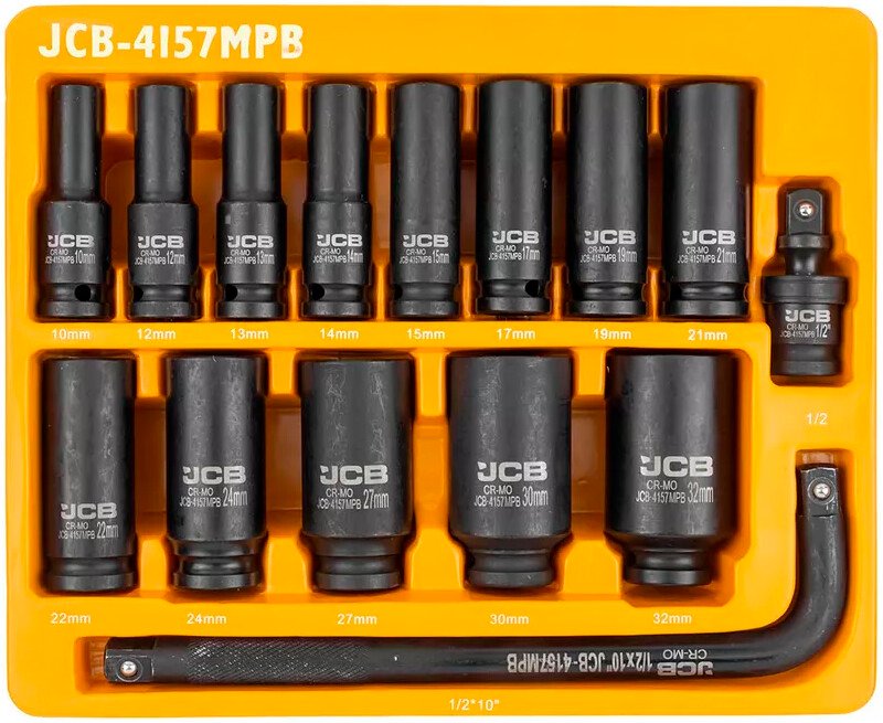 

Набор головок слесарных JCB 4157MPB (15 предметов)
