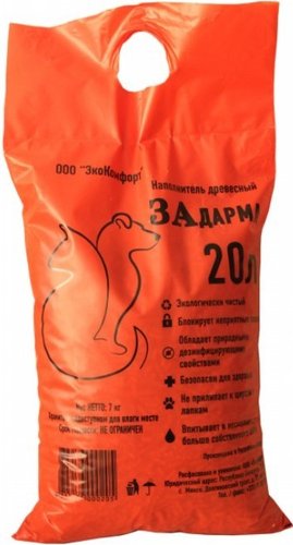 Наполнитель для туалета Задарма Древесный 20 л