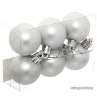 Елочная игрушка Серпантин Матовый шар 4 см 6 шт (серебристый) 183-839