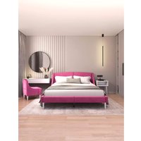 Кровать MONOFIX Лотти 160x200 (микровелюр/бордовый)