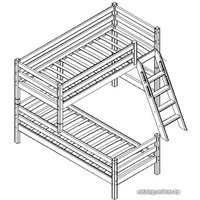 Двухъярусная кровать Мебельград Соня вариант 8 (массив сосны белый)