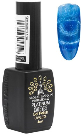 Декоративная и уходовая косметика для ногтей Global Fashion Platinum Кошачий глаз 18 (8мл)