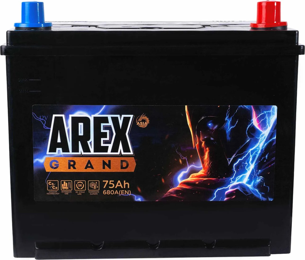 Автомобильный аккумулятор AREX Grand Asia R+ (75 А·ч)