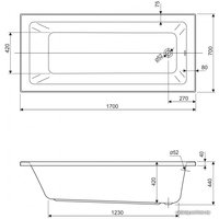 Ванна Cezares Plane Mini Solo 170х70