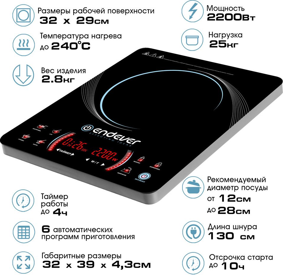 

Настольная плита Endever Skyline IP-59
