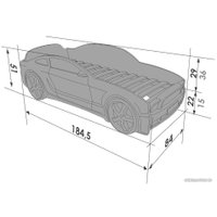 Кровать-машина Futuka kids Мустанг 3D (черный)