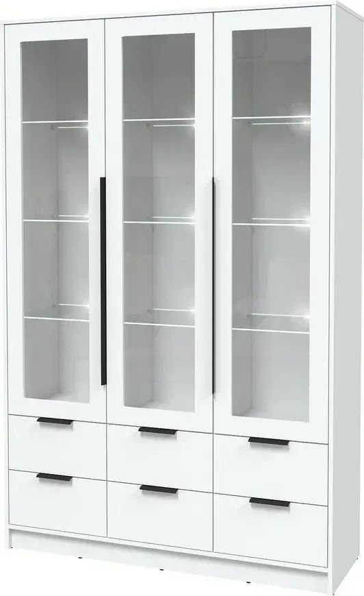 

Шкаф-витрина Интерлиния Концепт КТ-ШВ3 с подсветкой Глосс (белый платинум/белый)