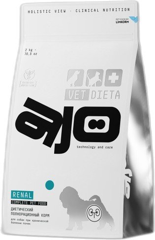 

Сухой корм для собак AJO Vet Dieta Renal для собак при хронической болезни почек 2 кг