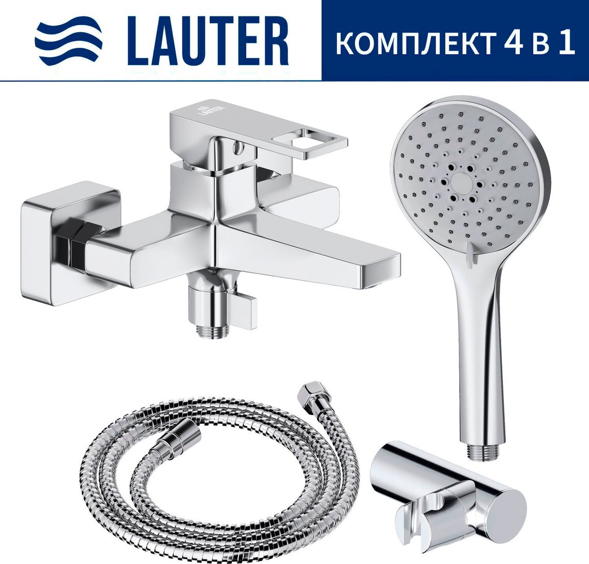 Смеситель Lauter Cascade 21CK6615C с лейкой Relexa Daisy 21S10167