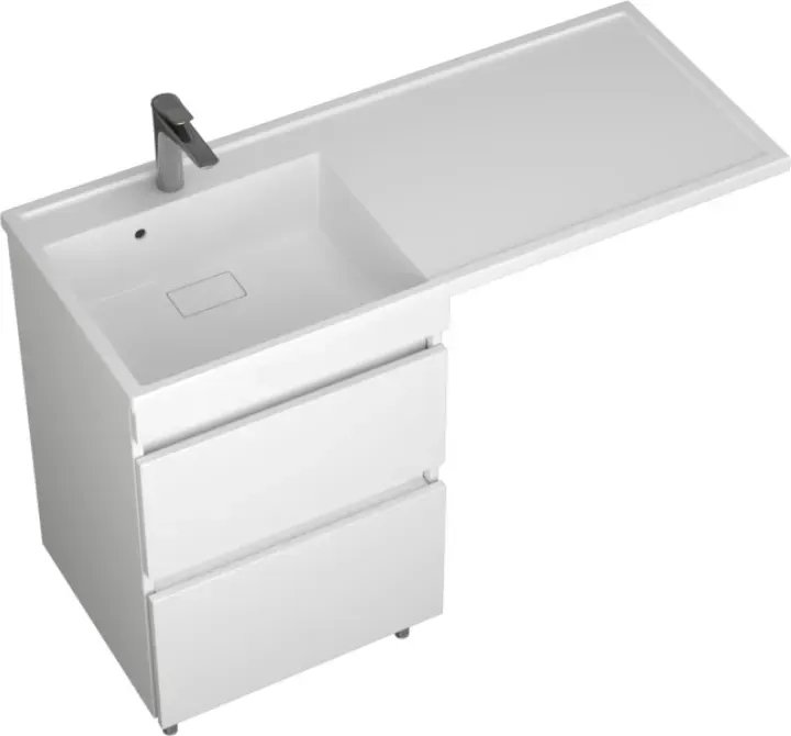 Uncoria Тумба с умывальником Магра 55 2 ящика + Paola Magenta 1200 L (белый)