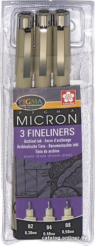 Набор линеров Sakura Pigma Micron PO(XSDK-3) 3 шт (черный)