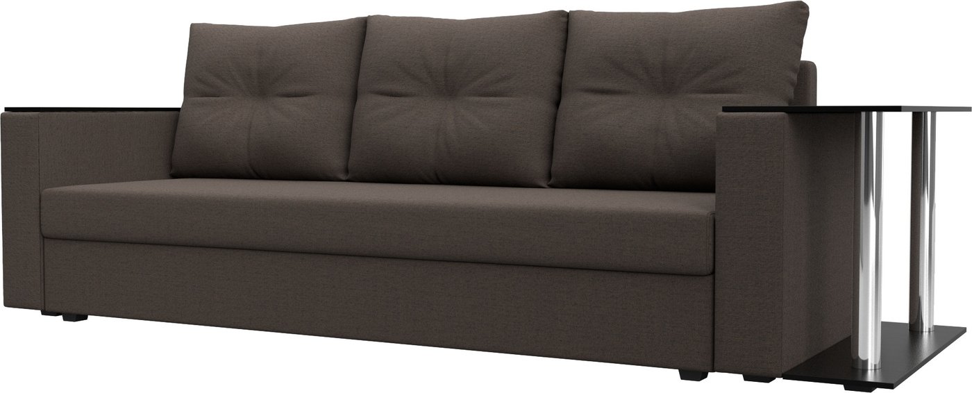 

Диван Лига диванов Атланта со столом справа 126161 (рогожка амур коричневый)