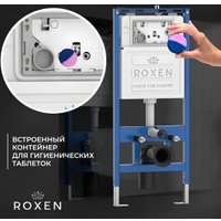 Унитаз подвесной Roxen Berg в комплекте с инсталляцией StounFix Dual Fresh 6 в 1 967240 (кнопка: черная)