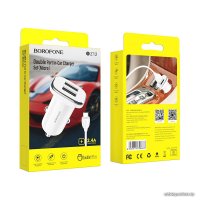 Автомобильное зарядное Borofone BZ12 microUSB (белый)