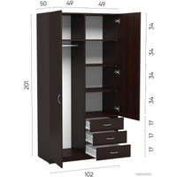 Шкаф распашной Involux Престон 226H001 (венге)