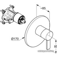 Смеситель без скрытого механизма Kludi Bozz 386553976