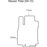 Коврик для салона авто Alicosta Nissan Tiida 04-13 (водитель, ЭВА 6-уг, черный)