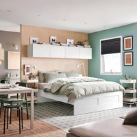 Кровать Ikea Бримнэс 200x160 (белый, лурой) 393.909.94