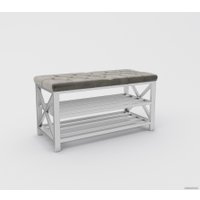 Банкетка Hype Mebel Будс (белый/серый)