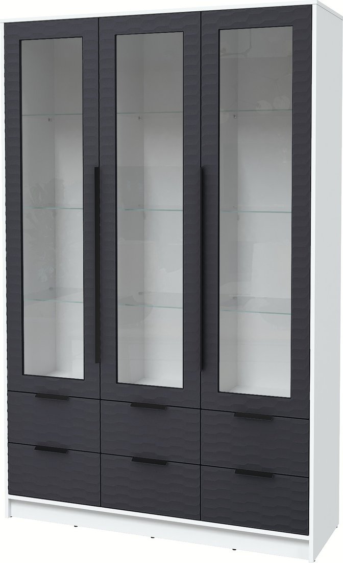 

Шкаф-витрина Интерлиния Концепт Зодиак КТ-ШВ3 (белый платинум/пепел)