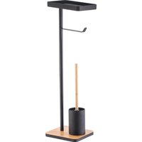 Держатель для туалетной бумаги и ершика FORA Bamboo Style FOR-ST-01BL (черный)