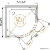 Душевой уголок Cezares CRYSTAL-S-R-2-80-C-Cr