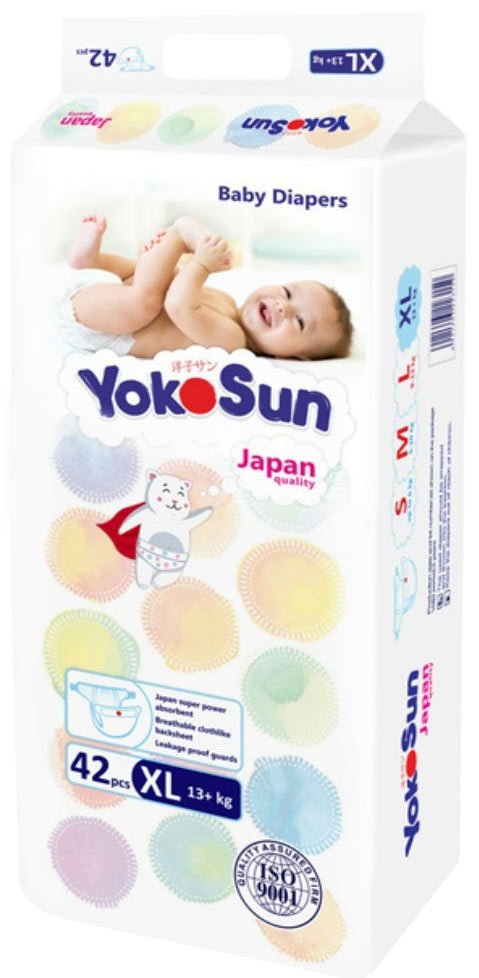 

Подгузники YokoSun На липучках XL 13-20 кг (42 шт)