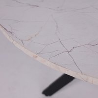 Кухонный стол Lepremo AV 1106 МДФ раздвижной D1000-1350x750 (Азул Оникс/черный)