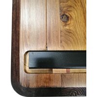 Стол для работы стоя ErgoSmart Wooden Unique Ergo Desk 1300х750х27 мм (скошенный край, дуб натуральный/черный)