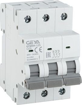 

Выключатель автоматический GEYA GYM9H-125-3P-125C 3P 125A C 10kA 3M GYM9H1253P125C