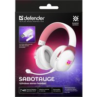 Наушники Defender Sabotauge (белый/розовый)