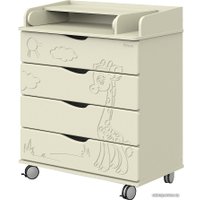 Детский комод Pituso Жирафик 804 ПВХ (слоновая кость)