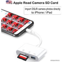 Карт-ридер USBTOP Lightning - USB3.0/TF/SD (белый) в Лиде