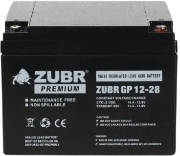 

Аккумулятор для ИБП Zubr GP 12-28 12V 28Ah