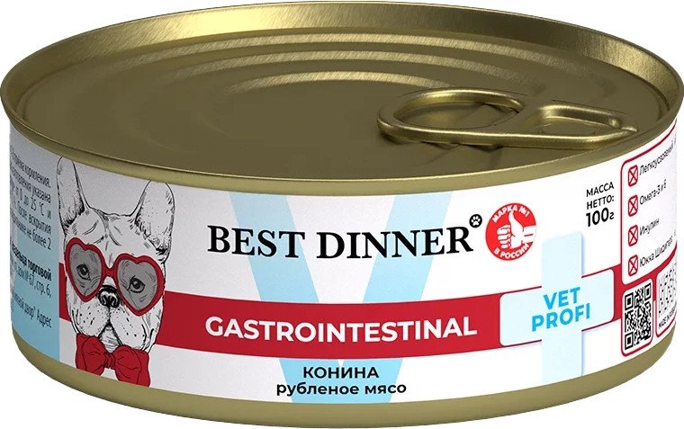 

Консервированный корм для собак Best Dinner Gastro Intestinal Exclusive Конина (100 г)