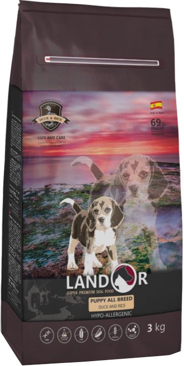 

Сухой корм для собак Landor Puppy Duck with Rice 15 кг