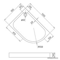 Душевой поддон Gemy ST20 L 120x90