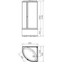 Душевая кабина Domani-Spa Simple 99 High Black DS01Sm99HWCl00.Gt-V1.2-Black (белый/прозрачное стекло) в Орше