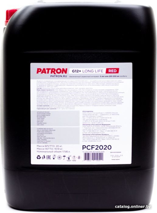 Антифриз Patron G12+ LongLife Red 20кг