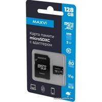 Карта памяти Maxvi microSDXC 128GB MSD128GBC10V10 (с адаптером)