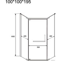 Душевой уголок OSK 94-10B-V 100х100х195 (прозрачное)