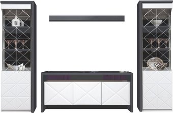 Шкаф-витрина КМК Мебель Монако 0921 (графитMDP 19 дуб полярный)