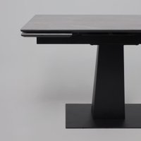 Кухонный стол Lepremo AV 2119 МДФ+керамика раздвижной 1200-1800x800 (серый матовый Larka Grey/черный)