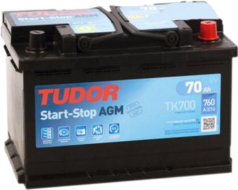 Автомобильный аккумулятор Tudor Start-Stop AGM TK700 (70 А·ч)