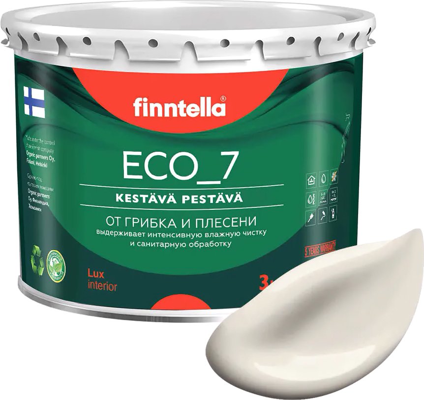 

Краска Finntella Eco 7 Kuiskaus F-09-2-3-FL093 2.7 л (светло-бежевый)