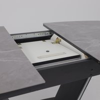 Кухонный стол Аврора Дрезден 1300-1615x800 (камень серый Greys grey/черный)