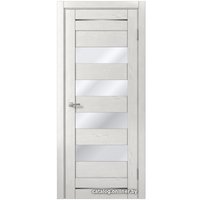 Межкомнатная дверь MDF-Techno Dominika 106 90x200 (дуб аляска белый, стекло лакобель красный) в Могилеве